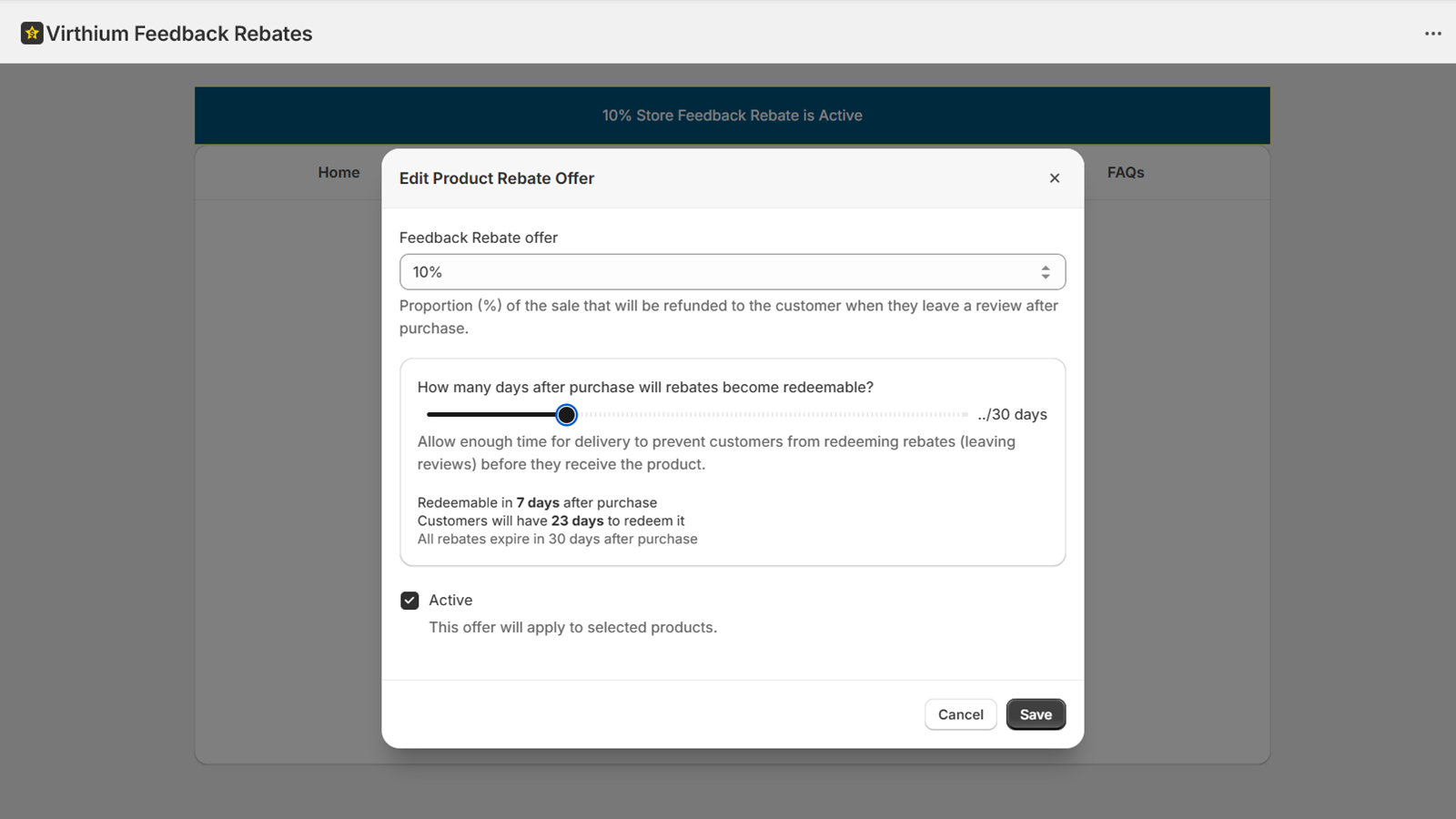 feedback rebate offer form